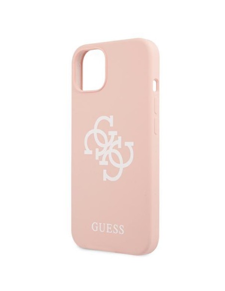 Guess Silicone 4G Logo dėklas iPhone 13 mini - rožinis Guess Silicone 4G Logo dėklas iPhone 13 mini - rožinis