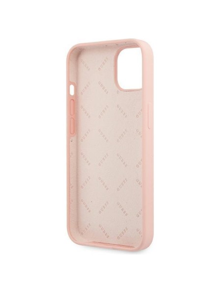Guess Silicone 4G Logo dėklas iPhone 13 mini - rožinis Guess Silicone 4G Logo dėklas iPhone 13 mini - rožinis