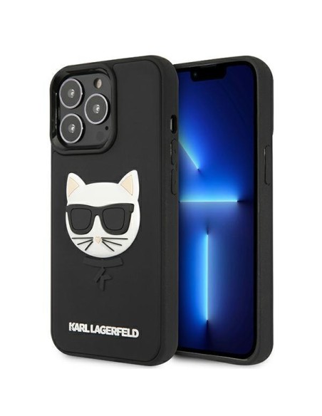 Karl Lagerfeld 3D guminis Choupette dėklas, skirtas iPhone 13 Pro / iPhone 13 – juodas Karl Lagerfeld 3D guminis Choupette dėklas, skirtas iPhone 13 Pro / iPhone 13 – juodas