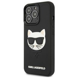 Karl Lagerfeld 3D guminis Choupette dėklas, skirtas iPhone 13 Pro / iPhone 13 – juodas
