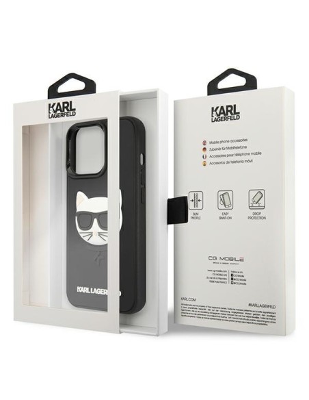 Karl Lagerfeld 3D guminis Choupette dėklas, skirtas iPhone 13 Pro / iPhone 13 – juodas Karl Lagerfeld 3D guminis Choupette dėklas, skirtas iPhone 13 Pro / iPhone 13 – juodas