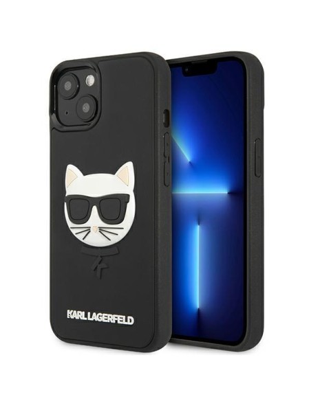Karl Lagerfeld 3D Rubber Choupette dėklas iPhone 13 mini - juodas Karl Lagerfeld 3D Rubber Choupette dėklas iPhone 13 mini - juodas