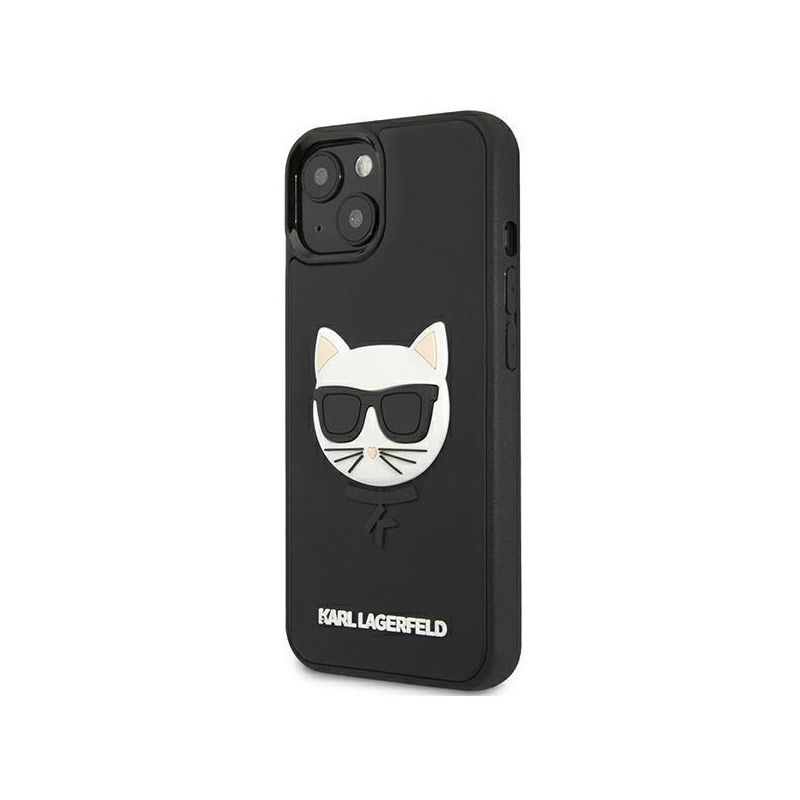 Karl Lagerfeld 3D Rubber Choupette dėklas iPhone 13 mini - juodas