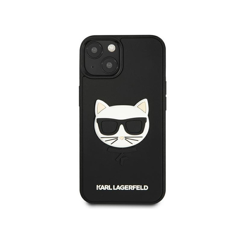 Karl Lagerfeld 3D Rubber Choupette dėklas iPhone 13 mini - juodas