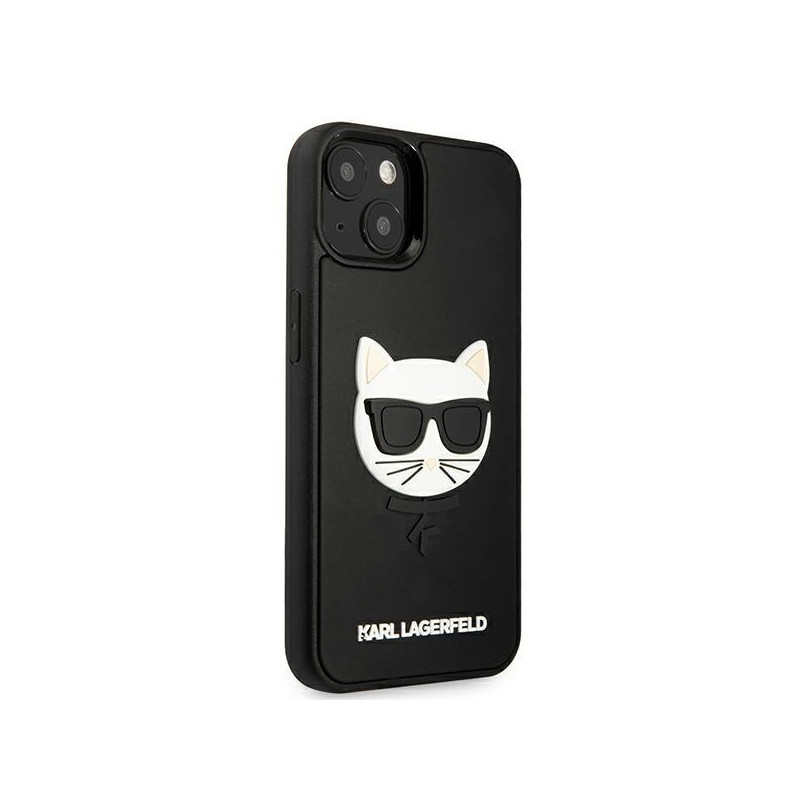Karl Lagerfeld 3D Rubber Choupette dėklas iPhone 13 mini - juodas