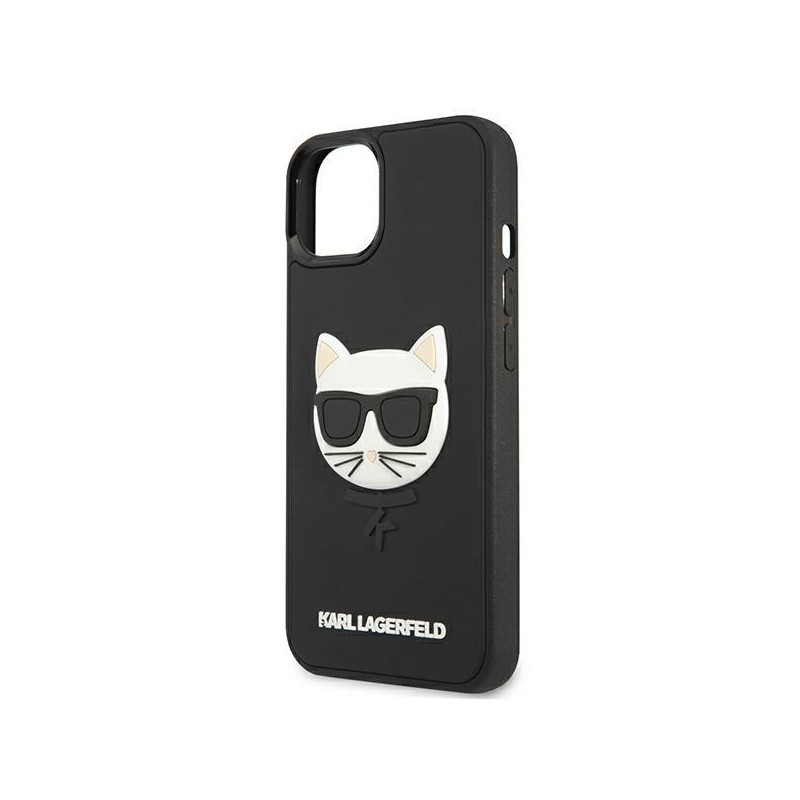 Karl Lagerfeld 3D Rubber Choupette dėklas iPhone 13 mini - juodas