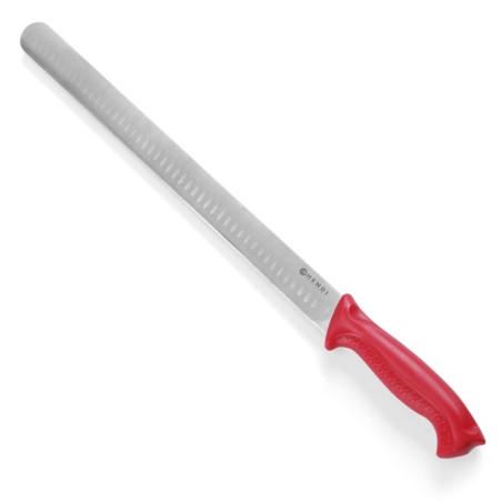 HACCP kumpio ir lašišos peilis žaliai mėsai 490 mm - raudonas - HENDI 842928 HACCP kumpio ir lašišos peilis žaliai mėsai 490 mm - raudonas - HENDI 842928