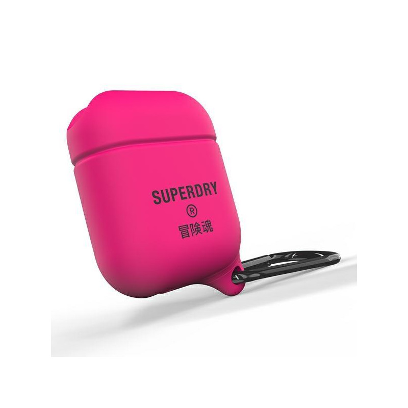 SuperDry vandeniui atsparus dėklas, skirtas AirPods 1/ 2 – rožinis SuperDry vandeniui atsparus dėklas, skirtas AirPods 1/ 2 – rožinis