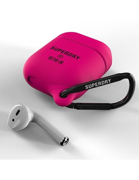 SuperDry vandeniui atsparus dėklas, skirtas AirPods 1/ 2 – rožinis SuperDry vandeniui atsparus dėklas, skirtas AirPods 1/ 2 – rožinis