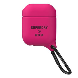 SuperDry vandeniui atsparus dėklas, skirtas AirPods 1/ 2 – rožinis