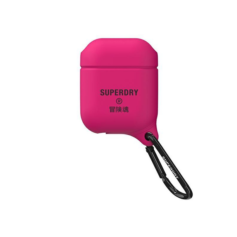 SuperDry vandeniui atsparus dėklas, skirtas AirPods 1/ 2 – rožinis