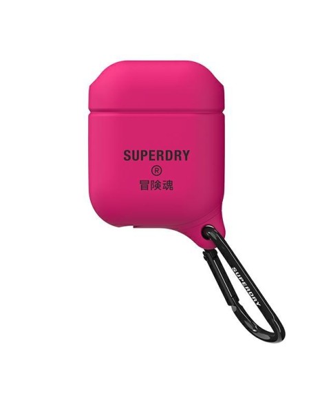 SuperDry vandeniui atsparus dėklas, skirtas AirPods 1/ 2 – rožinis SuperDry vandeniui atsparus dėklas, skirtas AirPods 1/ 2 – rožinis