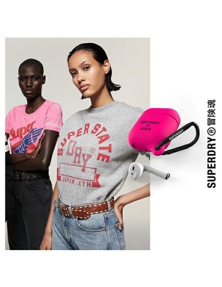 SuperDry vandeniui atsparus dėklas, skirtas AirPods 1/ 2 – rožinis SuperDry vandeniui atsparus dėklas, skirtas AirPods 1/ 2 – rožinis