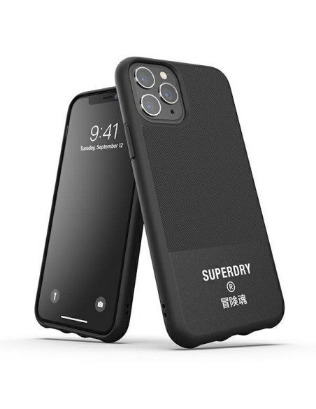 SuperDry Molded Canvas dėklas, skirtas iPhone 11 Pro Max - juodas
