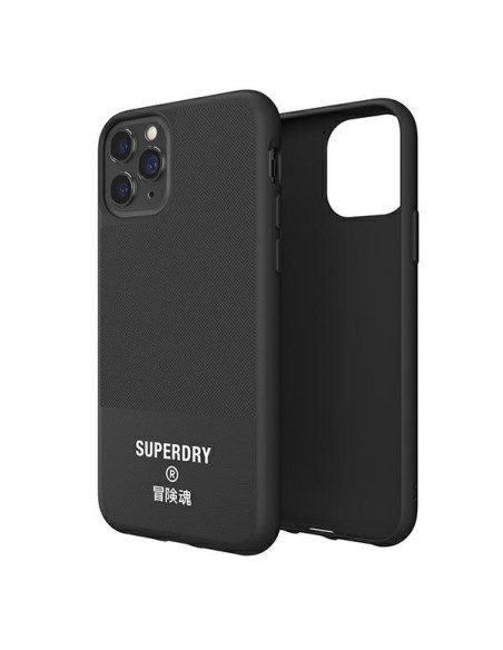 SuperDry Molded Canvas dėklas, skirtas iPhone 11 Pro Max - juodas