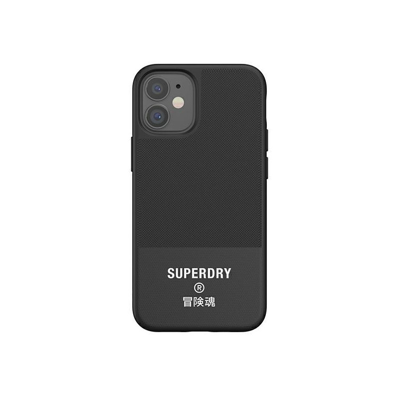 SuperDry Molded Canvas dėklas iPhone 12 mini - juodas