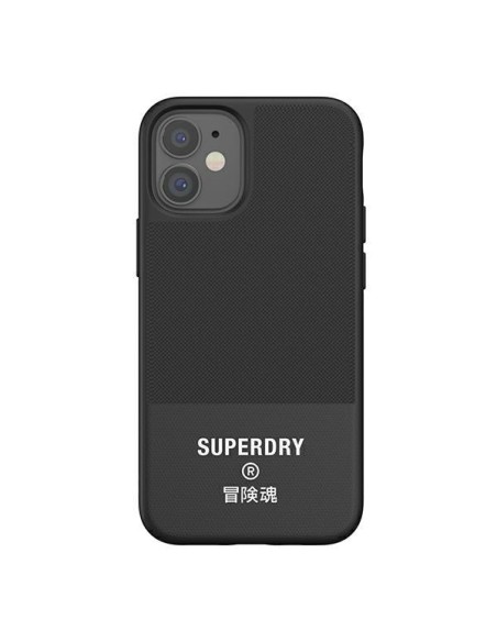 SuperDry Molded Canvas dėklas iPhone 12 mini - juodas SuperDry Molded Canvas dėklas iPhone 12 mini - juodas