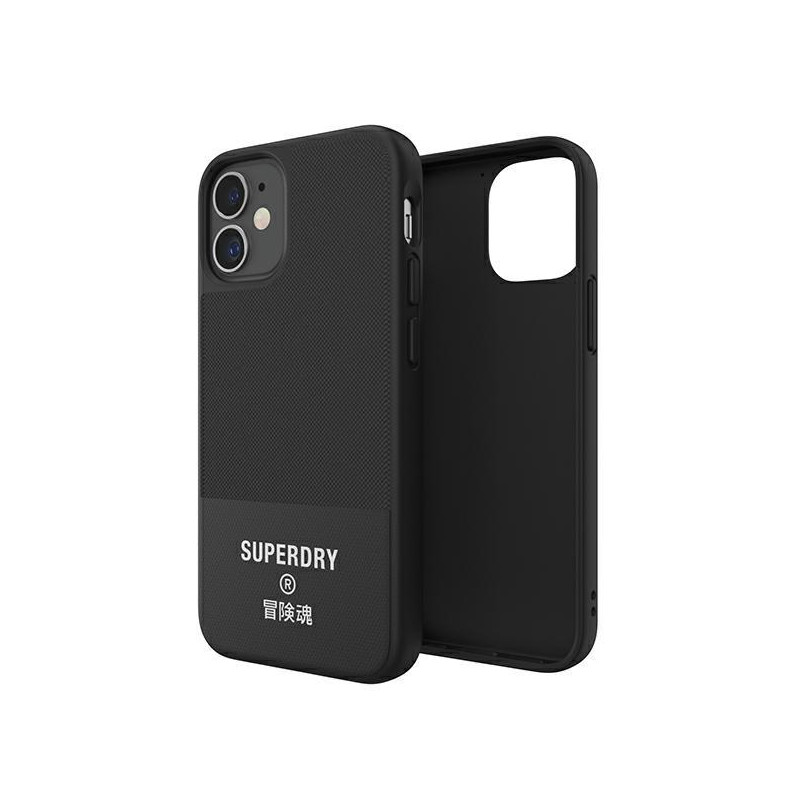 SuperDry Molded Canvas dėklas iPhone 12 mini - juodas