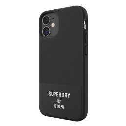 SuperDry Molded Canvas dėklas iPhone 12 mini - juodas