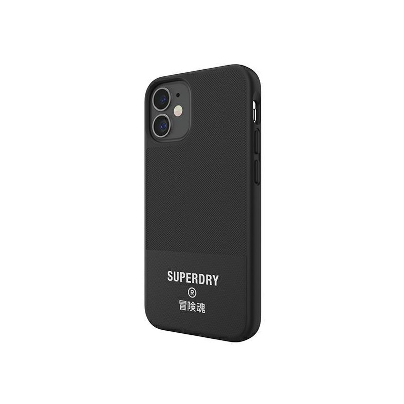 SuperDry Molded Canvas dėklas iPhone 12 mini - juodas