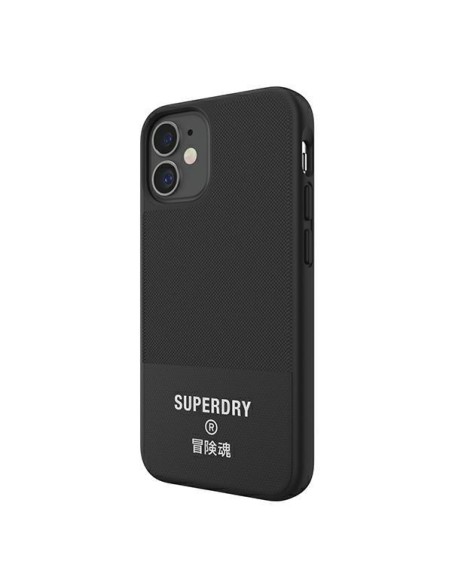 SuperDry Molded Canvas dėklas iPhone 12 mini - juodas SuperDry Molded Canvas dėklas iPhone 12 mini - juodas