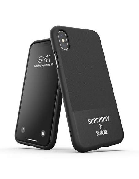 SuperDry Molded Canvas dėklas, skirtas iPhone X / Xs - juodas SuperDry Molded Canvas dėklas, skirtas iPhone X / Xs - juodas