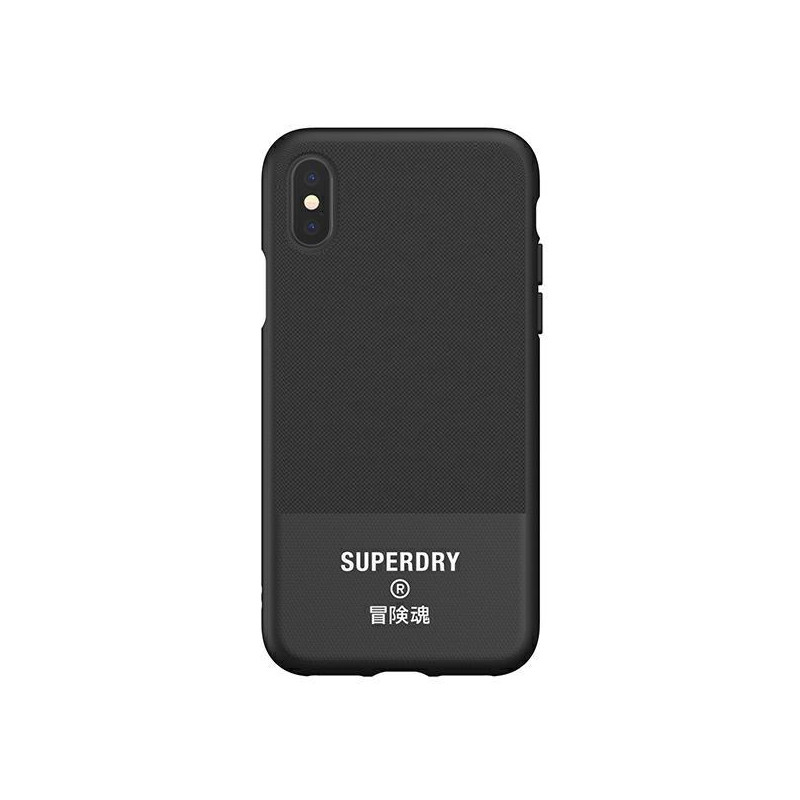 SuperDry Molded Canvas dėklas, skirtas iPhone X / Xs - juodas