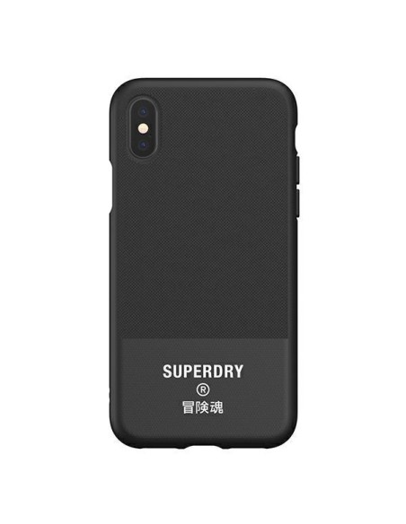 SuperDry Molded Canvas dėklas, skirtas iPhone X / Xs - juodas SuperDry Molded Canvas dėklas, skirtas iPhone X / Xs - juodas