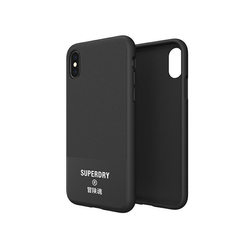 SuperDry Molded Canvas dėklas, skirtas iPhone X / Xs - juodas