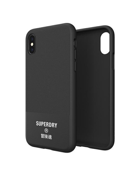 SuperDry Molded Canvas dėklas, skirtas iPhone X / Xs - juodas SuperDry Molded Canvas dėklas, skirtas iPhone X / Xs - juodas