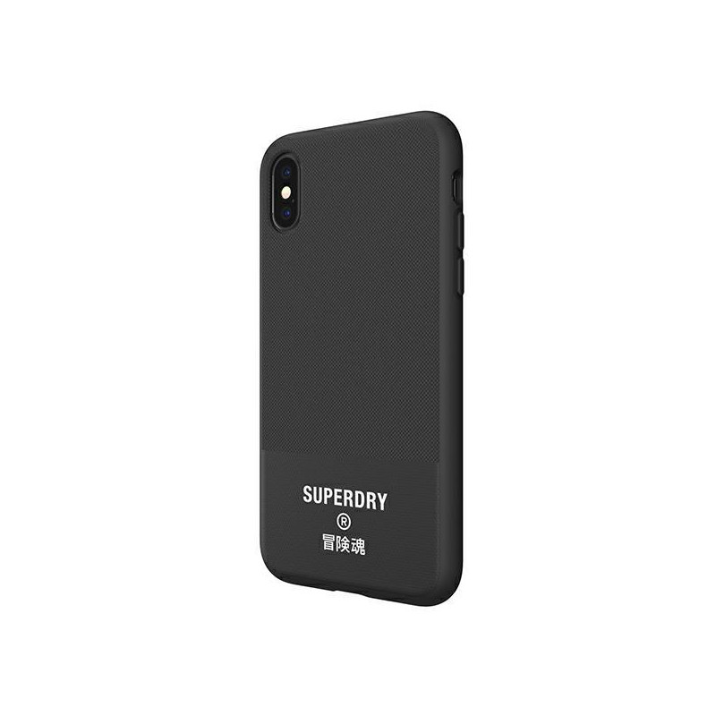 SuperDry Molded Canvas dėklas, skirtas iPhone X / Xs - juodas