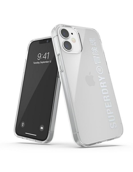 SuperDry Snap dėklas iPhone 12 mini - sidabrinis