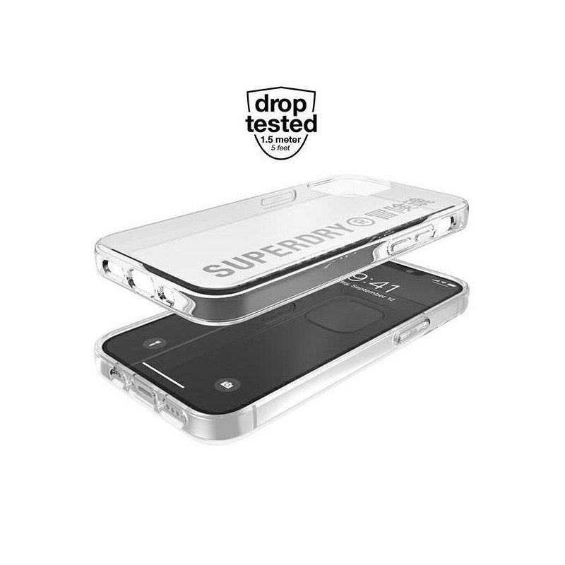 SuperDry Snap dėklas iPhone 12 mini - sidabrinis