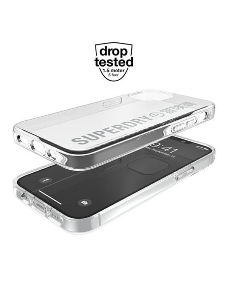 SuperDry Snap dėklas iPhone 12 mini - sidabrinis
