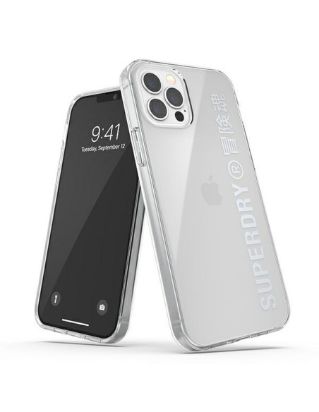 SuperDry Snap dėklas, skirtas iPhone 12 / iPhone 12 Pro - sidabrinis