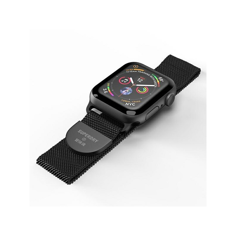 „SuperDry“ laikrodžio juostos grandinėlė, skirta „Apple Watch“ 4/ 5/ 6/ 7/ 8/ SE/ SE2 38/ 40/ 41 mm – juoda