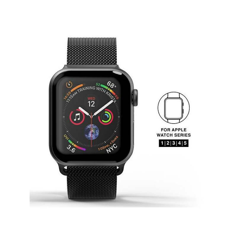 „SuperDry“ laikrodžio juostos grandinėlė, skirta „Apple Watch“ 4/ 5/ 6/ 7/ 8/ SE/ SE2 38/ 40/ 41 mm – juoda