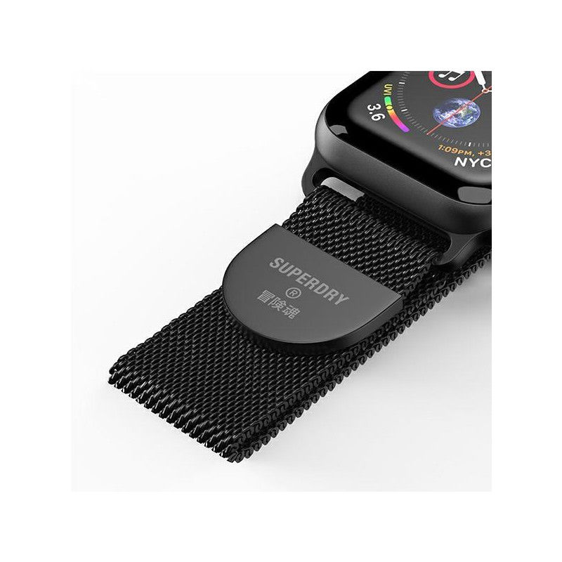 „SuperDry“ laikrodžio juostos grandinėlė, skirta „Apple Watch“ 4/ 5/ 6/ 7/ 8/ SE/ SE2 38/ 40/ 41 mm – juoda