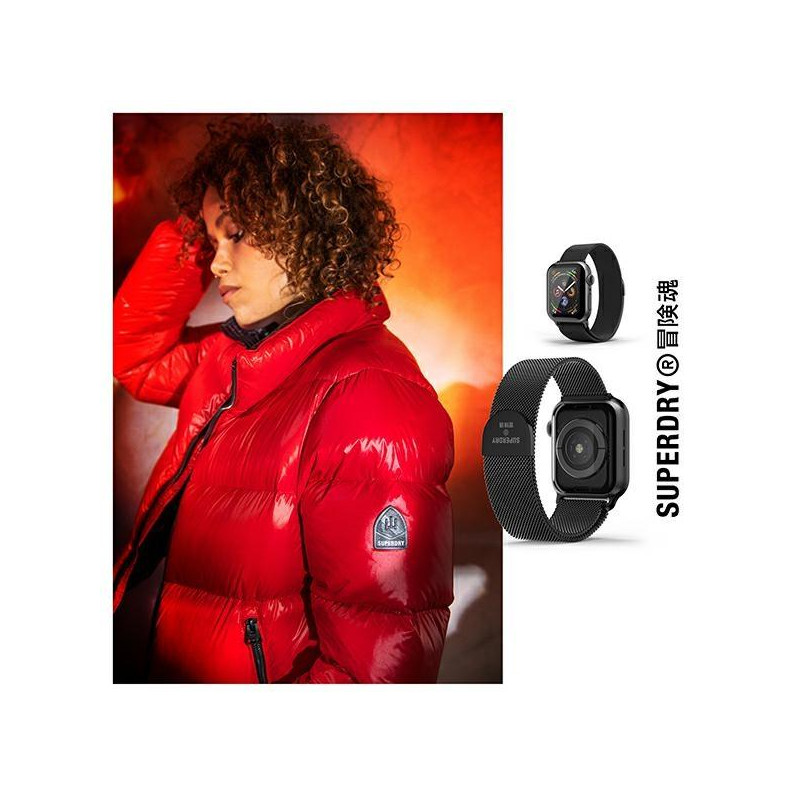 „SuperDry“ laikrodžio juostos grandinėlė, skirta „Apple Watch“ 4/ 5/ 6/ 7/ 8/ SE/ SE2 38/ 40/ 41 mm – juoda