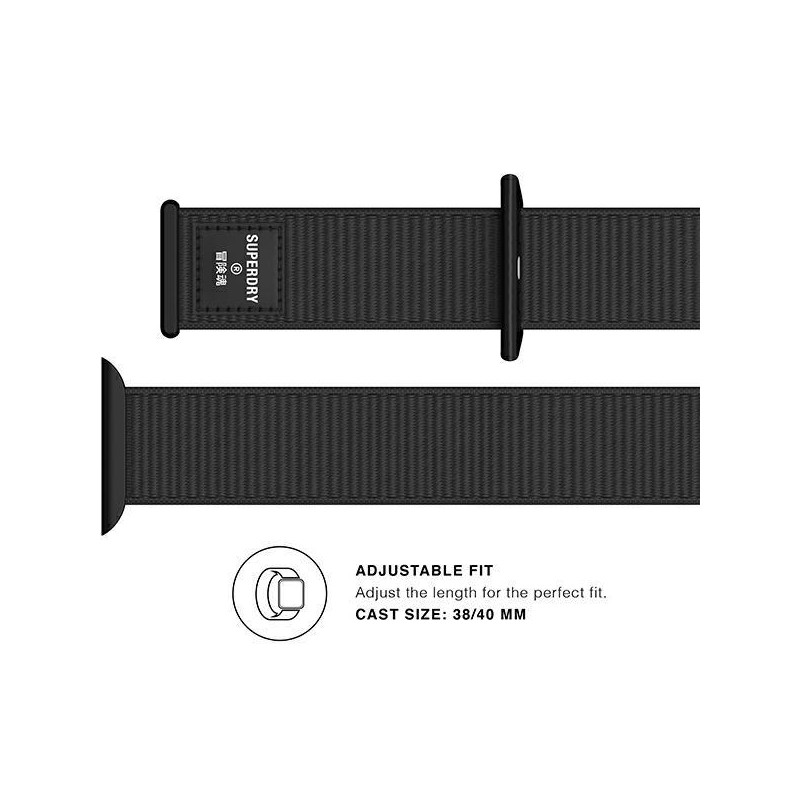 „SuperDry“ laikrodžio apyrankė su nailoniniu pynimo dirželiu, skirta „Apple Watch“ 4/ 5/ 6/ 7/ 8/ SE/ SE2 38/ 40/ 41 mm ...