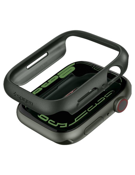 Spigen Thin Fit dėklas Apple Watch 7/ 8 (45 mm) - tamsiai žalias Spigen Thin Fit dėklas Apple Watch 7/ 8 (45 mm) - tamsiai žalias