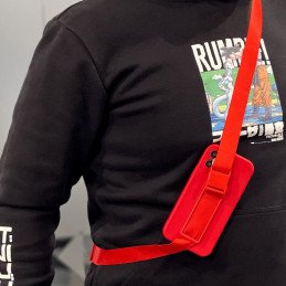 Virvės dėklas, silikoninis dėklas su rankinės dirželiu, skirtas Xiaomi Redmi Note 11 Pro Black