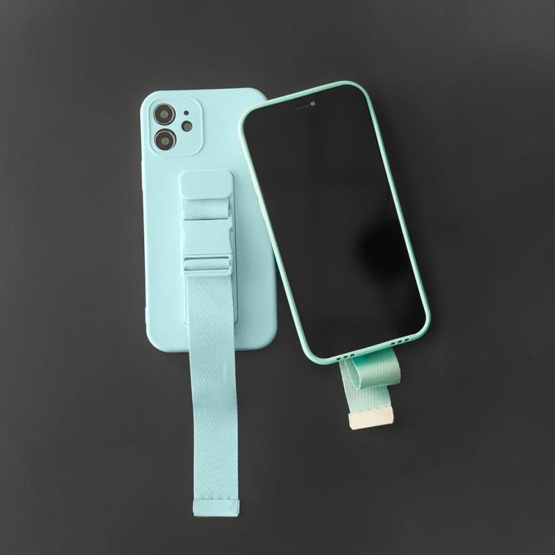 Virvės dėklas, silikoninis dėklas su rankinės rankinės dirželiu, skirtas Xiaomi Poco M4 Pro 5G tamsiai mėlynai