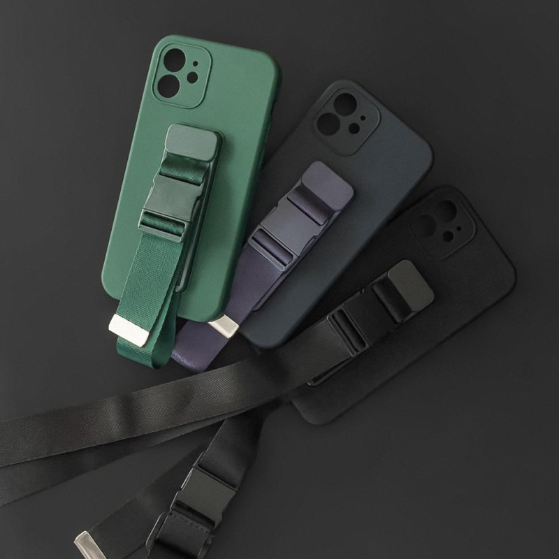 Virvės dėklas, silikoninis dėklas su rankinės rankinės dirželiu, skirtas Xiaomi Poco M4 Pro 5G tamsiai mėlynai