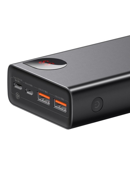 Adaman maitinimo blokas 2x USB 1x USB-C 1x microUSB 20000mAh 65W greitas įkrovimas juodas Adaman maitinimo blokas 2x USB 1x USB-C 1x microUSB 20000mAh 65W greitas įkrovimas juodas