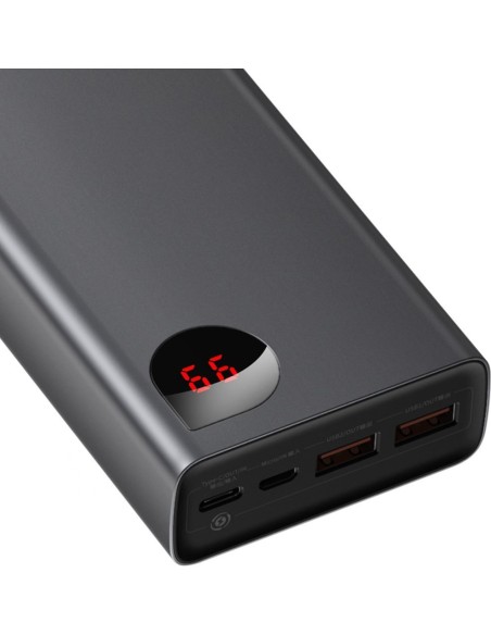Adaman maitinimo blokas 2x USB 1x USB-C 1x microUSB 20000mAh 65W greitas įkrovimas juodas Adaman maitinimo blokas 2x USB 1x USB-C 1x microUSB 20000mAh 65W greitas įkrovimas juodas