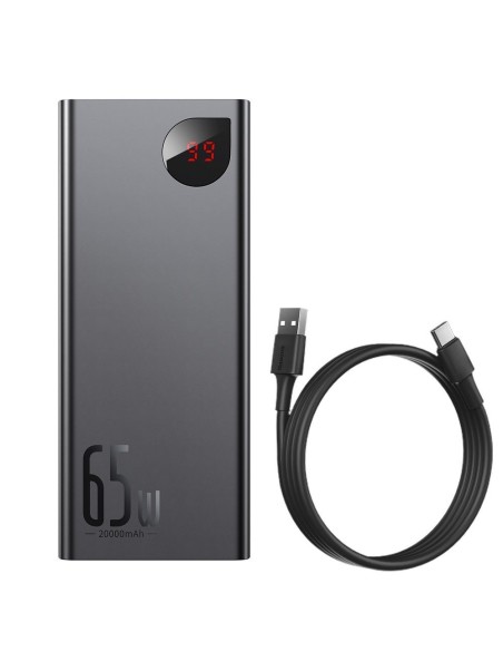 Adaman maitinimo blokas 2x USB 1x USB-C 1x microUSB 20000mAh 65W greitas įkrovimas juodas Adaman maitinimo blokas 2x USB 1x USB-C 1x microUSB 20000mAh 65W greitas įkrovimas juodas