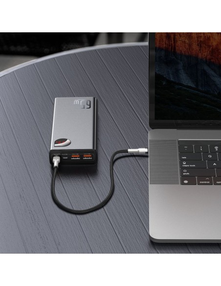 Adaman maitinimo blokas 2x USB 1x USB-C 1x microUSB 20000mAh 65W greitas įkrovimas juodas Adaman maitinimo blokas 2x USB 1x USB-C 1x microUSB 20000mAh 65W greitas įkrovimas juodas