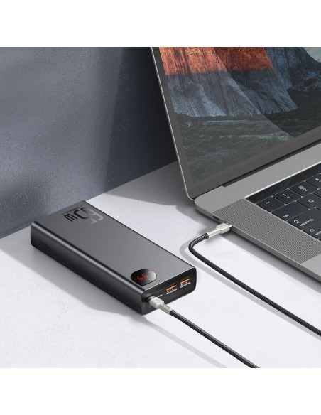 Adaman maitinimo blokas 2x USB 1x USB-C 1x microUSB 20000mAh 65W greitas įkrovimas juodas Adaman maitinimo blokas 2x USB 1x USB-C 1x microUSB 20000mAh 65W greitas įkrovimas juodas