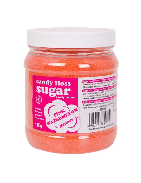 Spalvingas cukrus cukraus vatai rožinio arbūzo skonio 1kg Spalvingas cukrus cukraus vatai rožinio arbūzo skonio 1kg